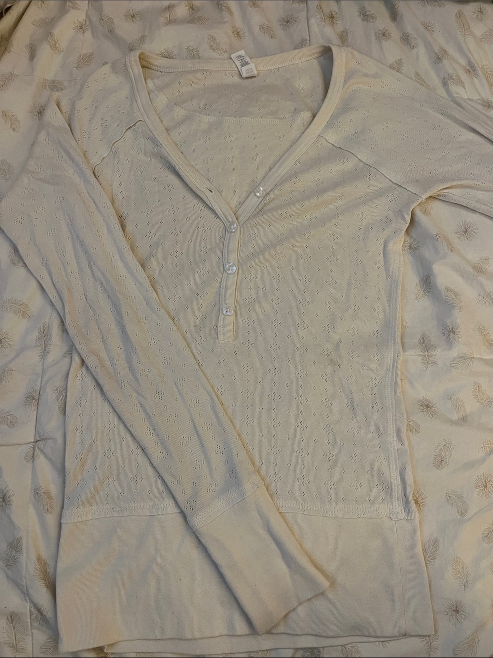 Old Navy Cream Intimates Henley Top